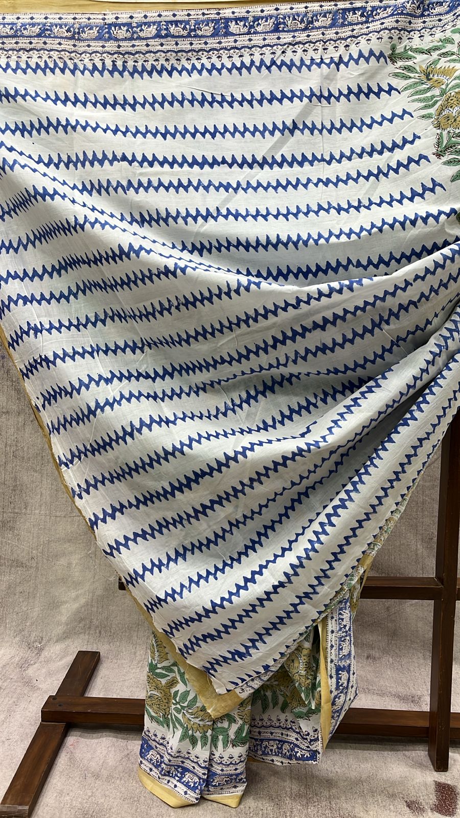 White HBP Cotton Saree-SRWCS2023