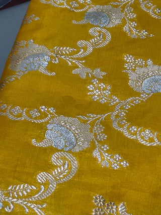 Yellow Banarasi Silk Saree-SRYBSS516