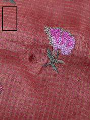 Carrot Red Machine Embroidered Tussar Silk Saree - SRCRMETSS103-PI
