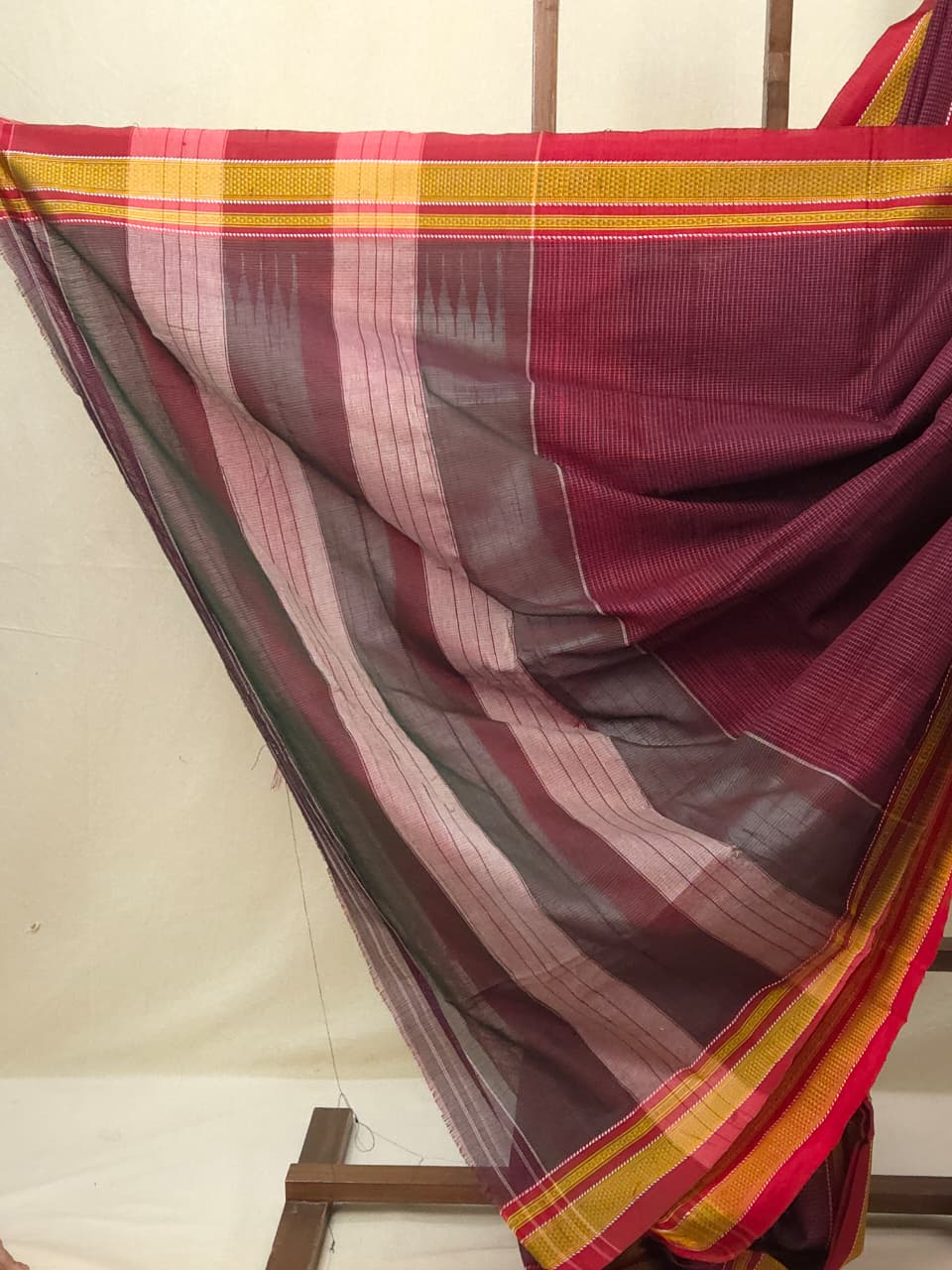 Pink Black Mixed Cotton Ilkal Saree - SRPBMCIS942