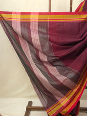 Pink Black Mixed Cotton Ilkal Saree - SRPBMCIS942