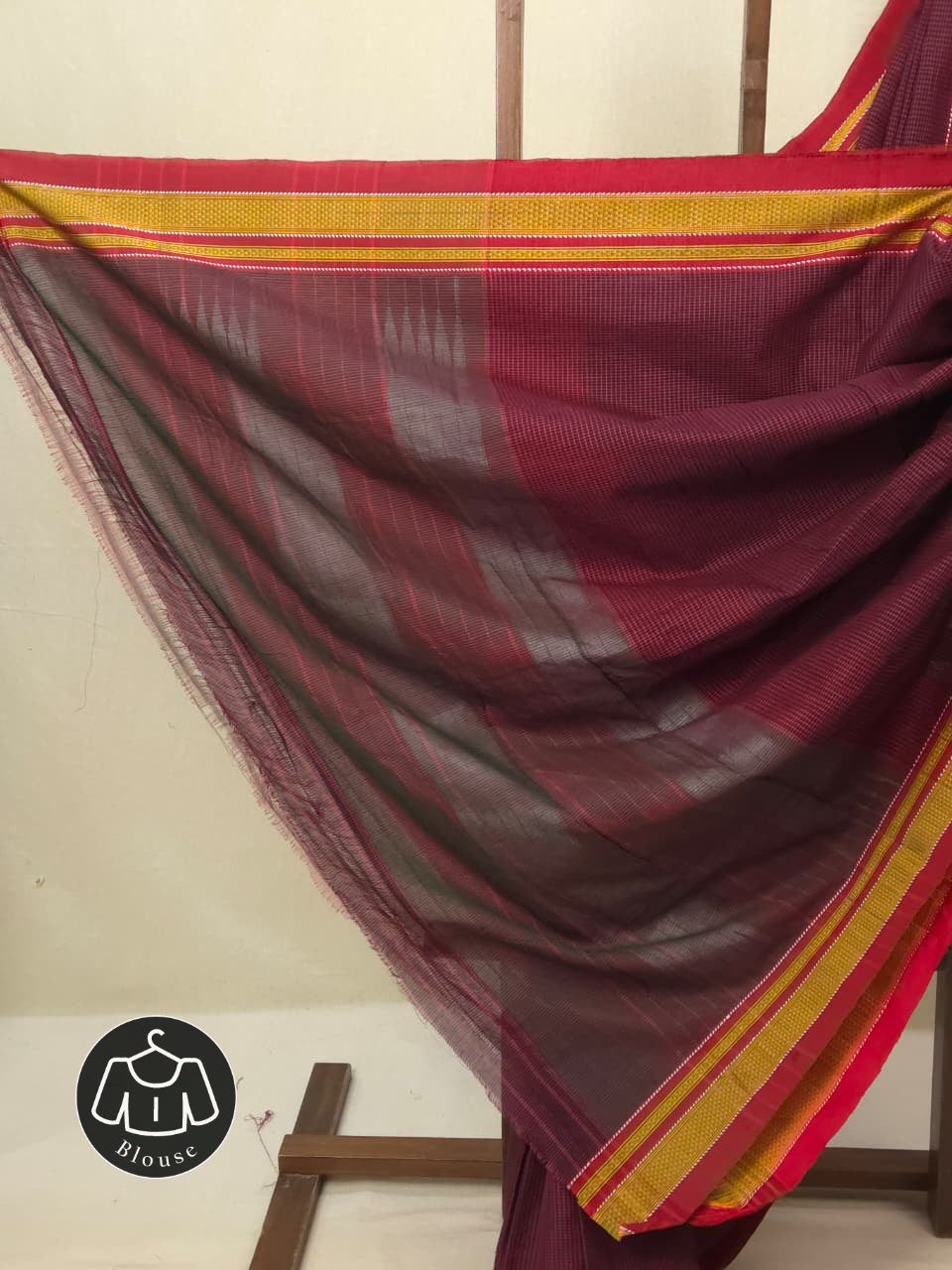 Pink Black Mixed Cotton Ilkal Saree - SRPBMCIS940
