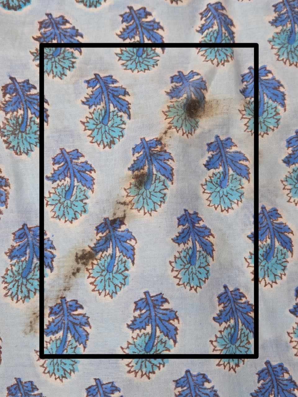 Sky Blue HBP Cotton Saree (DEFECT) - SRSBCS109-PI