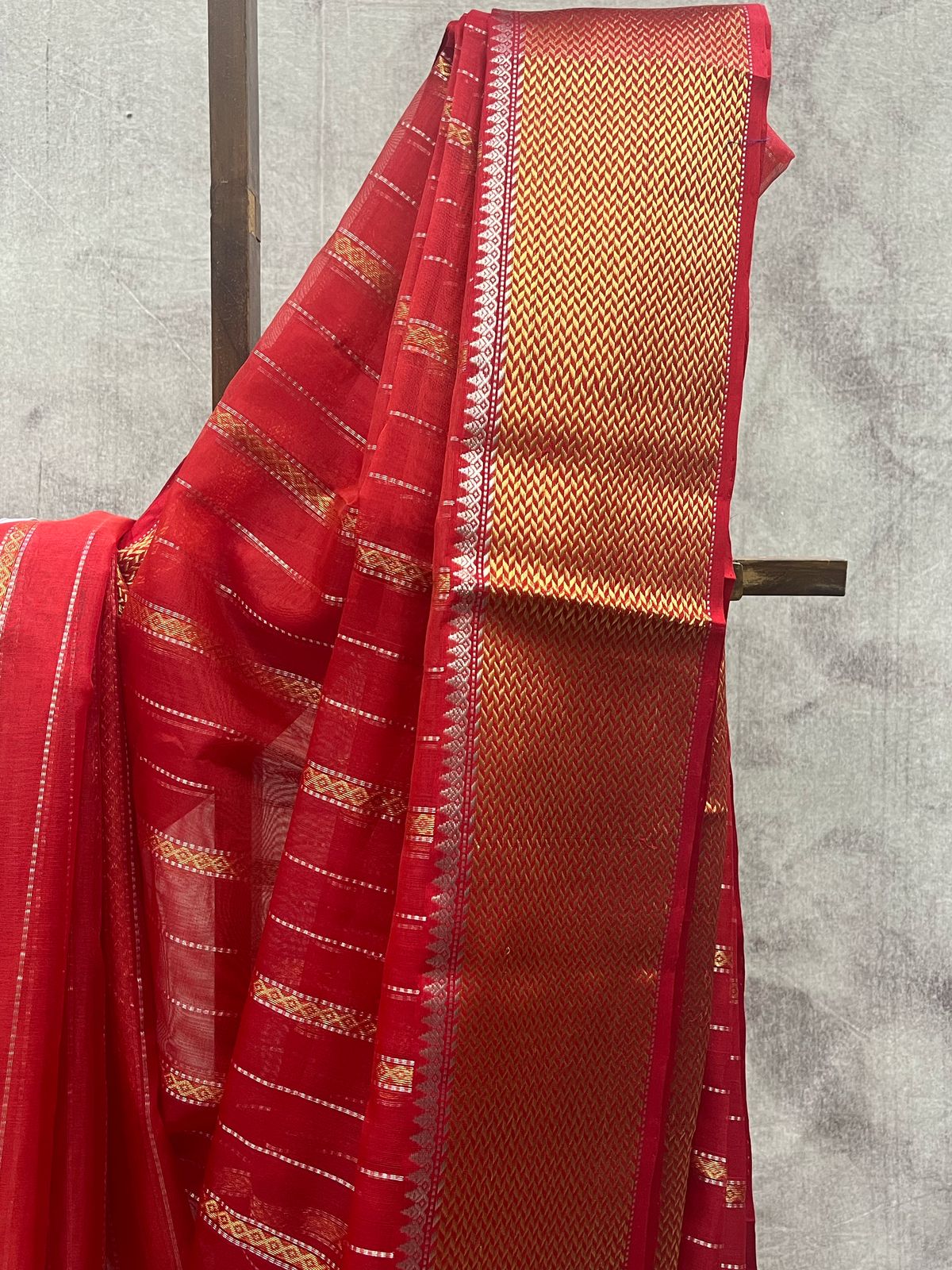 Red Chanderi Silk Saree - SRRCSS174