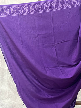 Purple HBP Cotton Saree - SRPCS1722