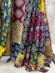 Beige Cotton Patchwork Saree-SRBCPS219