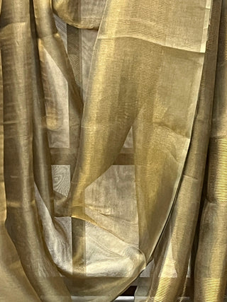 Golden Green Tissue Tusser Silk Saree - SRGGTTSS209