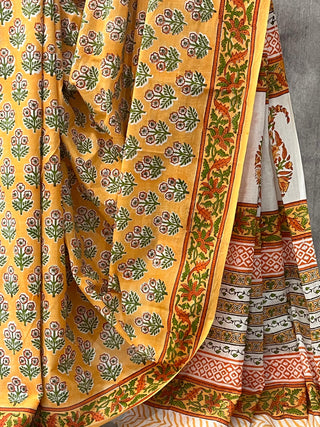 Orange HBP Cotton Saree - SROCS1681