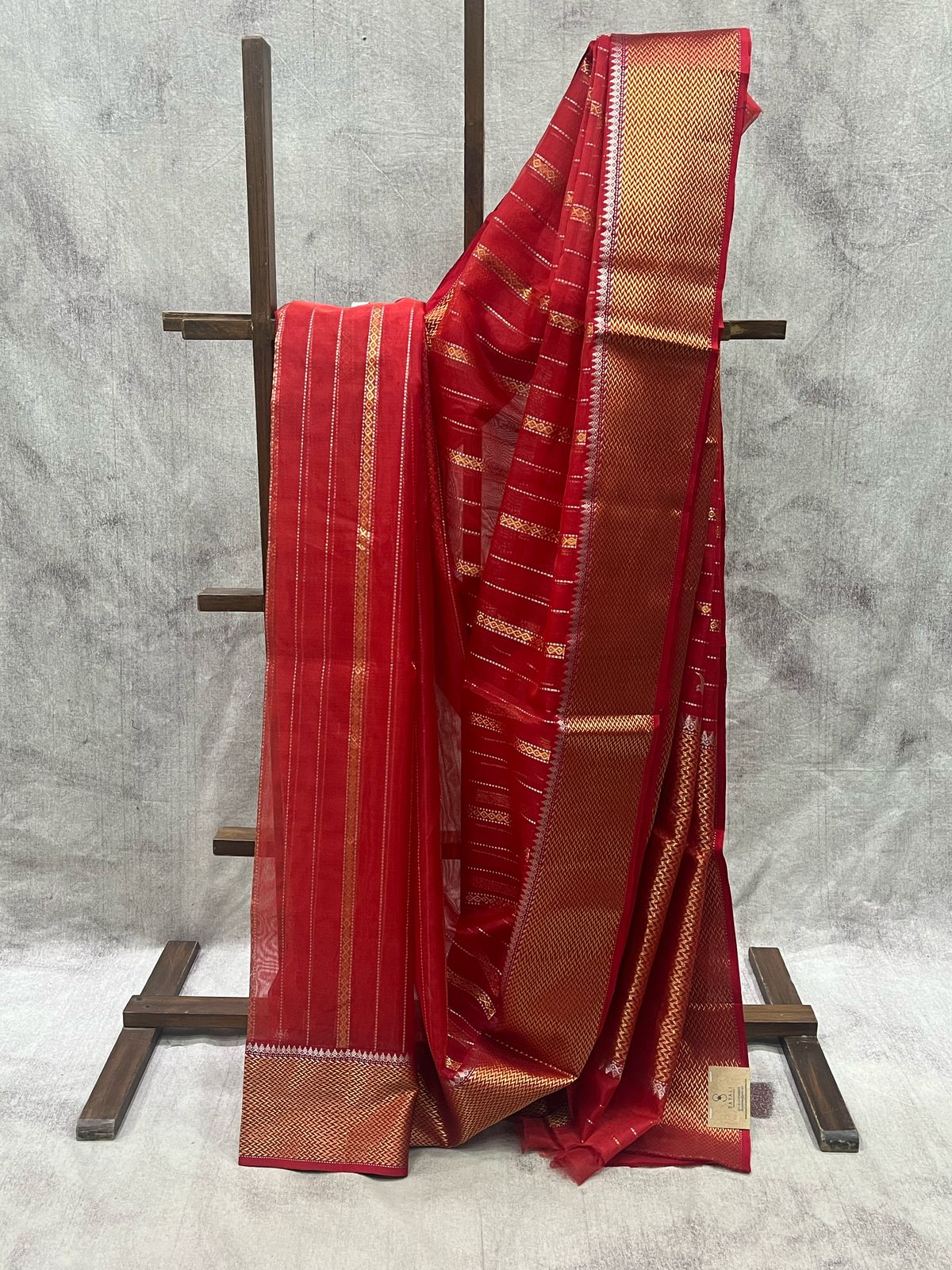 Red Chanderi Silk Saree - SRRCSS174