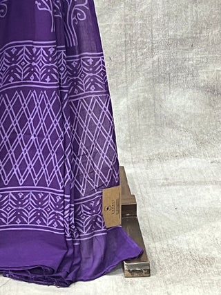 Purple HBP Cotton Saree - SRPCS1722