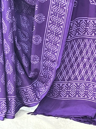 Purple HBP Cotton Saree - SRPCS1722