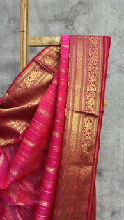 Rose Pink Chanderi Silk Saree - SRRPCSS216