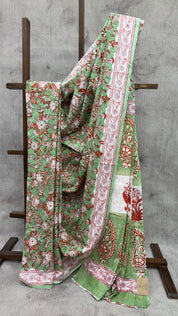 Green HBP Cotton Saree - SRGCS1965