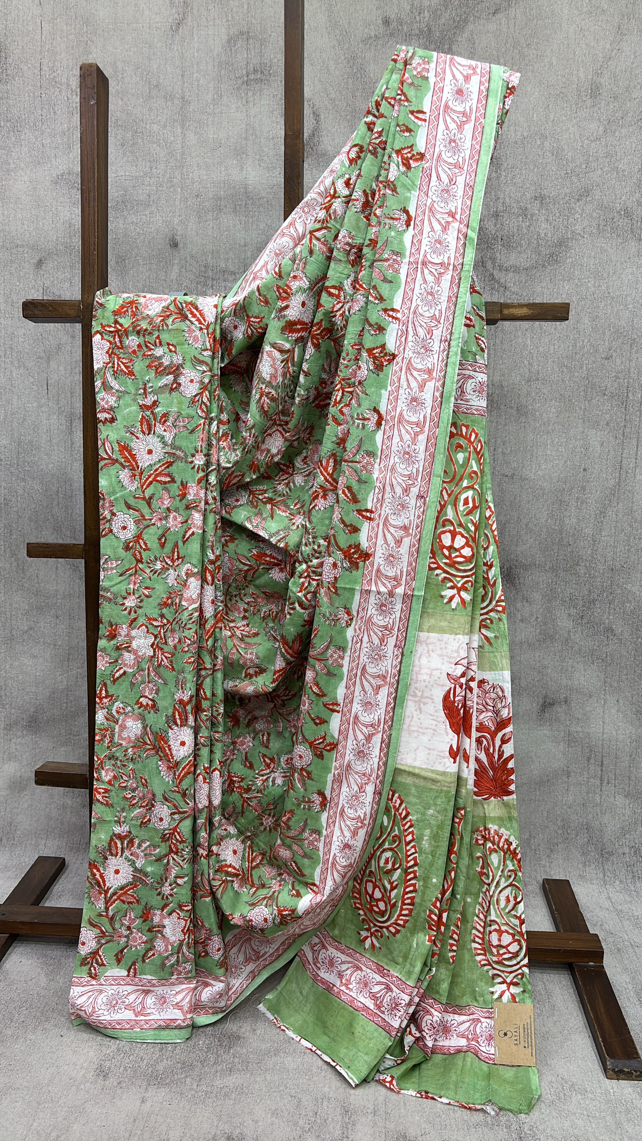 Green HBP Cotton Saree - SRGCS1965