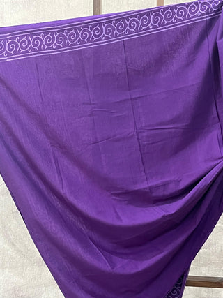 Purple HBP Cotton Saree - SRPCS1721