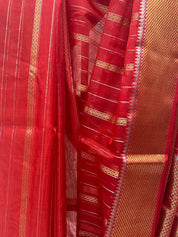 Red Chanderi Silk Saree - SRRCSS174