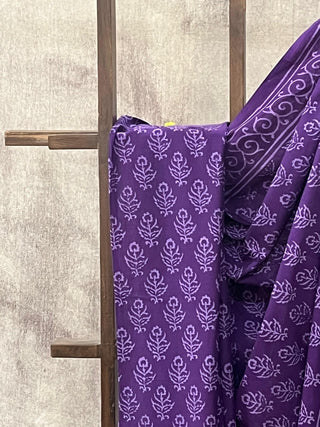 Purple HBP Cotton Saree - SRPCS1721