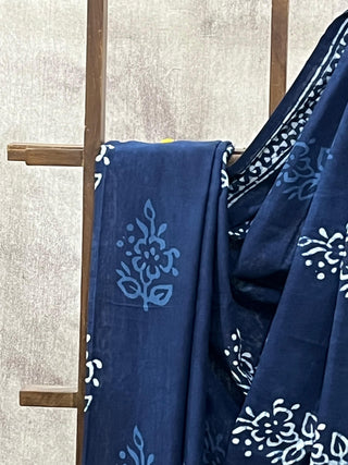 Indigo HBP Cotton Saree - SRBCS1731