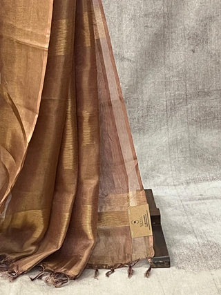 Golden Purple Tissue Tusser Silk Saree - SRGPTTSS206