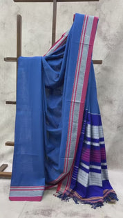 Blue Cotton Ilkal Saree - SRBCIS8EX