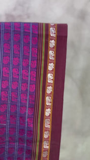 Purple-Pink Hathi Mor Khun Saree - SRPPHMKS34