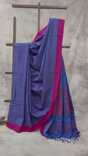 Blue Bengal Cotton Saree - SRBBCS90