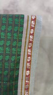 Black-Green Hathi Mor Khun Saree - SRBGHMKS38
