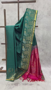 Dark Green Soft Silk Saree-SRDGSSS23EX