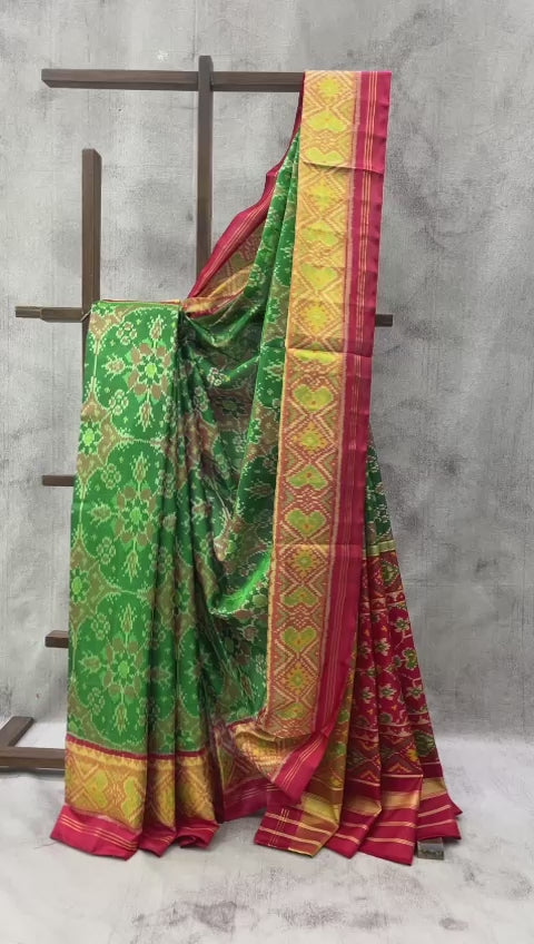 Green Rajkot Patola Silk Saree - SRGRPSS290
