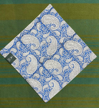 Blue Cotton Cushion Covers With Paisley Print (Set Of 2)
