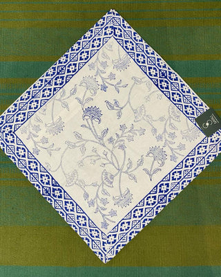 White-Blue Cushion Cover (Single Piece)