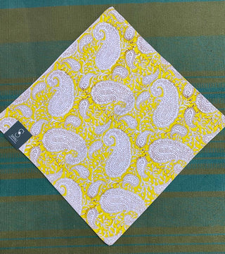 Yellow Cotton Cushion Cover With Paisley Print (Set Of 2)
