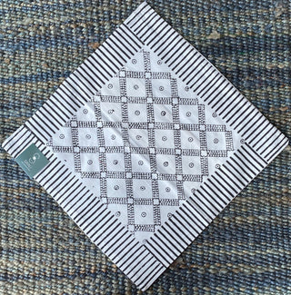 White-Black Cotton Cushion Cover (Set Of 2)